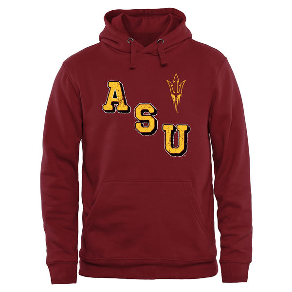 Men NCAA Arizona State Sun Devils Acronym Pullover Hoodie Maroon->more ncaa teams->NCAA Jersey